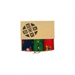 Box Świąteczny (3)- Skarpetki. Brązowe skarpetki męskie Sox in the box, z bawełny. Za 80,00 zł.