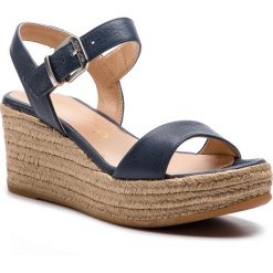 Espadryle UNISA - Kalka Sty Ocean. Niebieskie espadryle damskie Unisa, bez wzorów, ze skóry ekologicznej, bez obcasa, na obcasie. W wyprzedaży za 269,00 zł.