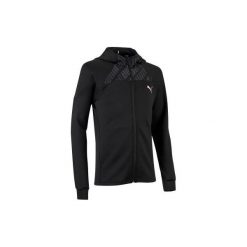 Bluza na zamek z kapturem do gimnastyki. Czarne bluzy damskie Puma, bez wzorów, z elastanu, bez rękawów, z kapturem. Za 109,99 zł.
