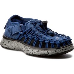 Sandały KEEN - Uneek 02 1016666 True Blue/Neutral Gray. Niebieskie sandały chłopięce Keen, z materiału, na sznurówki. W wyprzedaży za 189,00 zł.