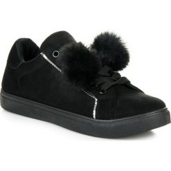 Trampki damskie slip on: Zamszowe trampki z pomponami ADALYN
