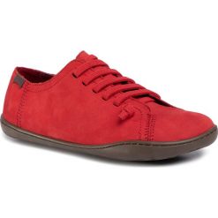 Półbuty CAMPER - Peu Cami 20848-185 Red. Czerwone półbuty damskie Camper, na co dzień, bez wzorów, ze skóry, bez obcasa, na płaskiej podeszwie, bez zapięcia. W wyprzedaży za 449,00 zł.