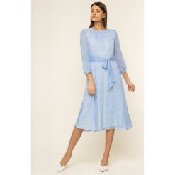 Sukienka codzienna Lauren Ralph Lauren 250783997. Niebieskie sukienki damskie Lauren Ralph Lauren, na co dzień, bez wzorów, z poliesteru, bez kołnierzyka, bez rękawów, proste. W wyprzedaży za 709,00 zł.