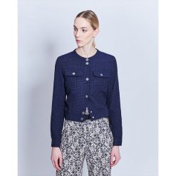 Kurtka w kolorze granatowym. Niebieskie kurtki damskie Cacharel, l, w kropki, klasyczne. W wyprzedaży za 439,95 zł.