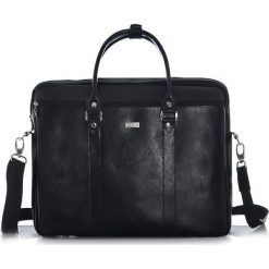 Torba Solier Skórzana torba na ramię laptopa Solier MARCEL czarna. Czarne torby na laptopa Solier, bez wzorów. Za 449,00 zł.