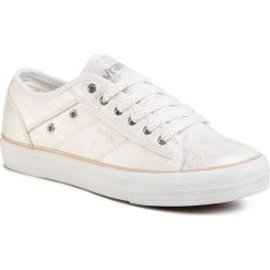 Tenisówki WRANGLER - Globe Vegan Lady S WL01660S Silver 004. Szare półbuty damskie Wrangler, bez wzorów, z gumy, bez zapięcia. W wyprzedaży za 159,00 zł.