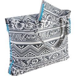 Shopper bag damskie: Torba wielofunkcyjna w kolorze czarno-białym – 57 x 45 cm