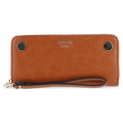 Guess Portfel Damski Brązowy. Brązowe portfele damskie Guess, z aplikacjami, ze skóry. Za 289,00 zł.