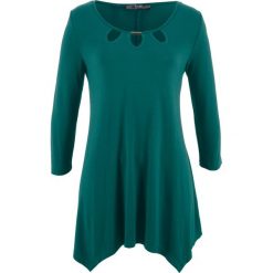 Tunika shirtowa, rękawy 3/4 bonprix zielony głęboki. Zielone tuniki damskie bonprix. Za 89,99 zł.