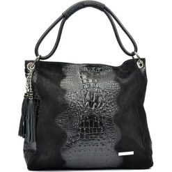 Shopper bag damskie: Skórzana torebka w kolorze czarnym – (S)35 x (W)45 x (G)14 cm