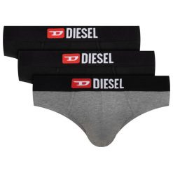 Komplet 3 par slipów Diesel Umbr-Andrethreepack 00SH05 0WAWD. Czarne slipy męskie Diesel, m, bez wzorów, z elastanu. Za 179,00 zł.