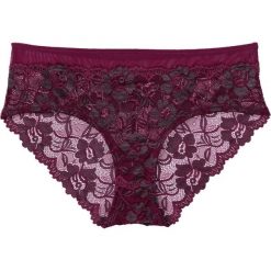 Figi panty bonprix jeżynowo-ciemnoniebieski. Fioletowe panty damskie bonprix, w koronkowe wzory. Za 32,99 zł.
