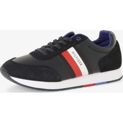 Tommy Hilfiger - Tenisówki męskie z dodatkiem skóry, niebieski. Niebieskie trampki męskie TOMMY HILFIGER, bez wzorów, ze skóry, sportowe, bez zapięcia. Za 449,95 zł.