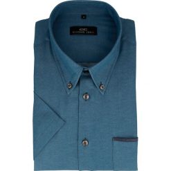 Koszula SERGIO slim 14-02-32. Szare koszule męskie Giacomo Conti, na lato, m, bez wzorów, z bawełny, button down, z krótkim rękawem. Za 129,00 zł.
