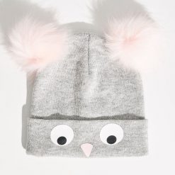 Czapka z pomponami - Jasny szar. Szare czapki damskie Sinsay. Za 19,99 zł.
