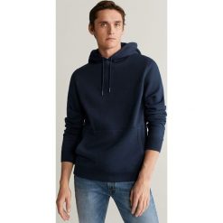 Mango Man - Bluza Bono. Niebieskie bluzy męskie Mango Man, s, bez wzorów, z bawełny, z kapturem, bez rękawów, z kapturem. Za 99,90 zł.