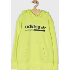 Adidas Originals - Bluza dziecięca 128-176 cm. Żółte bluzy chłopięce adidas Originals, z nadrukiem, z elastanu, bez rękawów, z kapturem. W wyprzedaży za 179,90 zł.
