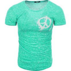 Koszulka męska t-shirt w kropki zielony Recea. Zielone koszulki męskie Recea, xl, bez wzorów, z bawełny, bez kołnierzyka. Za 19,98 zł.