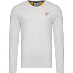 T-shirt AERONAUTICA MILITARE. Szare t-shirty męskie Aeronautica Militare, moro, z bawełny, militarne, z okrągłym kołnierzem, długie. Za 260,00 zł.