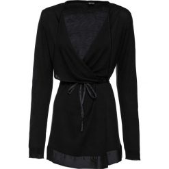 Sweter wiązany bonprix czarny. Czarne swetry damskie bonprix, bez wzorów, eleganckie, bez rękawów, bez kaptura. Za 84,99 zł.
