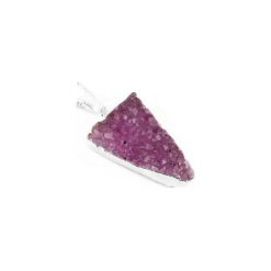 Colare Agat Druza Trójkąt srebro. Fioletowe naszyjniki damskie Brazi druse jewelry, z agatem, srebrne. Za 170,00 zł.