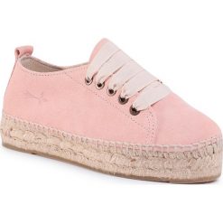 Espadryle MANEBI - Sneakers D W 1.4 E0 Pastel Rose. Różowe espadryle damskie Manebi, bez wzorów, ze skóry, bez obcasa, na płaskiej podeszwie. W wyprzedaży za 319,00 zł.