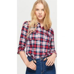 Koszula w kratę - Czerwony. Czerwone koszule wiązane damskie Cropp, l. Za 49,99 zł.