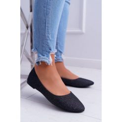 Baleriny Damskie Brokatowe Czarne Fifi. Czarne baleriny damskie Tagless, bez wzorów, eleganckie, bez obcasa. Za 49,00 zł.
