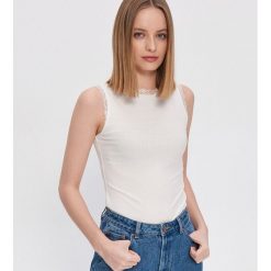 Top z koronką - Kremowy. Białe topy damskie House, s, w koronkowe wzory, z koronki, bez kołnierzyka. Za 25,99 zł.