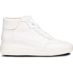 Geox - Buty. Białe buty sportowe damskie Geox, bez wzorów, ze skóry, sportowe. W wyprzedaży za 439,90 zł.