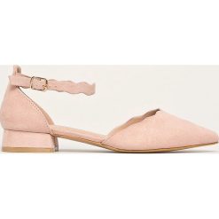 Answear - Baleriny Ideal Shoes. Różowe baleriny damskie ANSWEAR, bez wzorów, z materiału, bez obcasa, na obcasie. W wyprzedaży za 79,90 zł.