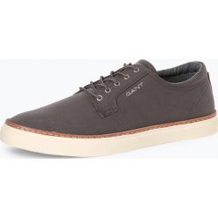 Gant - Tenisówki męskie z dodatkiem skóry, szary. Szare trampki męskie GANT, z haftami, ze skóry, eleganckie, bez zapięcia. Za 379,95 zł.