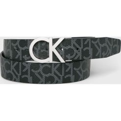 Calvin Klein - Pasek skórzany dwustronny. Czarne paski męskie marki Calvin Klein, w paski, ze skóry. Za 249,90 zł.