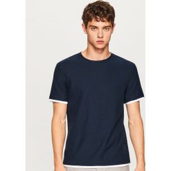 Sweter z krótkim rękawem - Granatowy. Niebieskie swetry klasyczne męskie marki Reserved, l. W wyprzedaży za 39,99 zł.