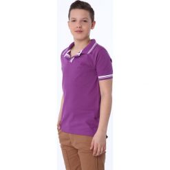 Koszulka polo chłopięca fioletowa NDZ4475. Fioletowe t-shirty chłopięce marki Fasardi, bez wzorów, bez rękawów. Za 49,00 zł.