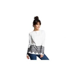 Bluzy Be B076 Bluzka z koronką. Szare bluzki damskie marki BE, s, w koronkowe wzory, z koronki, bez kołnierzyka, bez rękawów. Za 115,00 zł.