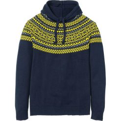 Sweter z kapturem bonprix ciemnoniebieski. Niebieskie swetry męskie bonprix, s, bez wzorów, z kapturem, z kapturem. Za 99,99 zł.