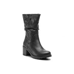 CLARA BARSON WS2265-01. Czarne kozaki damskie Clara Barson, ze skóry ekologicznej, bez obcasa, bez zapięcia. Za 129,99 zł.