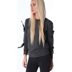 Bluza z kokardkami ciemnoszara 1687. Szare bluzy damskie marki Fasardi, s. Za 49,00 zł.