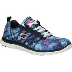 Sportowe skechers 12061. Niebieskie buty sportowe damskie Skechers, bez wzorów, z materiału, sportowe. Za 329,99 zł.