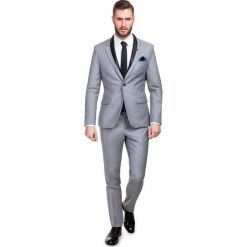 Garnitur LEONARDO GXPS500014. Szare garnitury męskie Giacomo Conti, bez wzorów, z wełny. Za 599,00 zł.