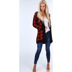 Kardigan swetrowy we wzory rudy MP32092. Czerwone kardigany damskie marki Fasardi, s. Za 79,00 zł.