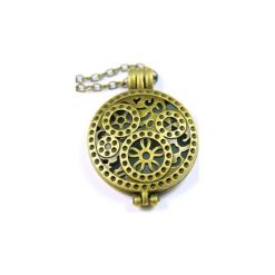 CLOCKWORK DARK I naszyjnik wisiorek steampunk. Pomarańczowe naszyjniki damskie marki Drobiny czasu, z brązu. Za 59,00 zł.