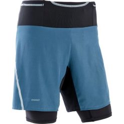 Spodenki do biegania w terenie męskie 2 w 1 Comfort. Szare spodenki sportowe męskie EVADICT, xl, bez wzorów, z elastanu, do biegania. Za 99,99 zł.
