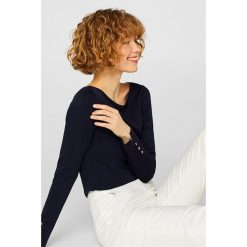 Sweter w kolorze granatowym. Niebieskie swetry damskie Esprit, xs, bez wzorów, bez rękawów, bez kaptura. W wyprzedaży za 109,95 zł.