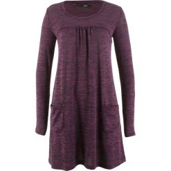 Sukienka shirtowa melanżowa, długi rękaw bonprix czarny bez melanż. Czarne długie sukienki marki bonprix, melanż, z długim rękawem. Za 89,99 zł.