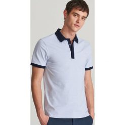 Koszula polo slim fit - Niebieski. Niebieskie koszule męskie Reserved, s, bez wzorów, polo, bez rękawów. Za 79,99 zł.