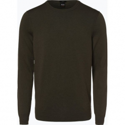 BOSS Casual - Sweter męski z dodatkiem kaszmiru – Kwasiros, zielony. Zielone swetry klasyczne męskie marki BOSS Casual, m, z kaszmiru. Za 179,95 zł.