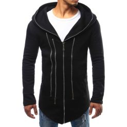 Bluzy męskie: Bluza męska z kapturem rozpinana czarna (bx2344)