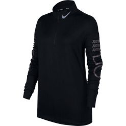 Bluzka Nike Half Zip Top W Czarna. Czarne topy damskie Nike, na zimę, s, bez wzorów, z materiału, z krótkim rękawem, długie, bez kaptura, do biegania, dri-fit (nike). Za 149,99 zł.